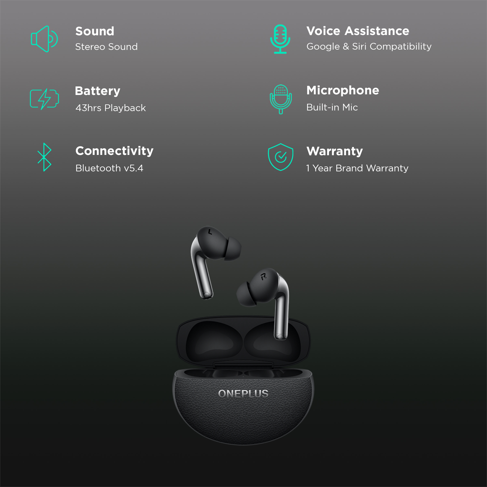OnePlus Buds Pro 3 TWS Earbuds with Adaptive Noise Cancellation (IP55 Dust Resistant, 43 Hours Playback, Midnight Opus)