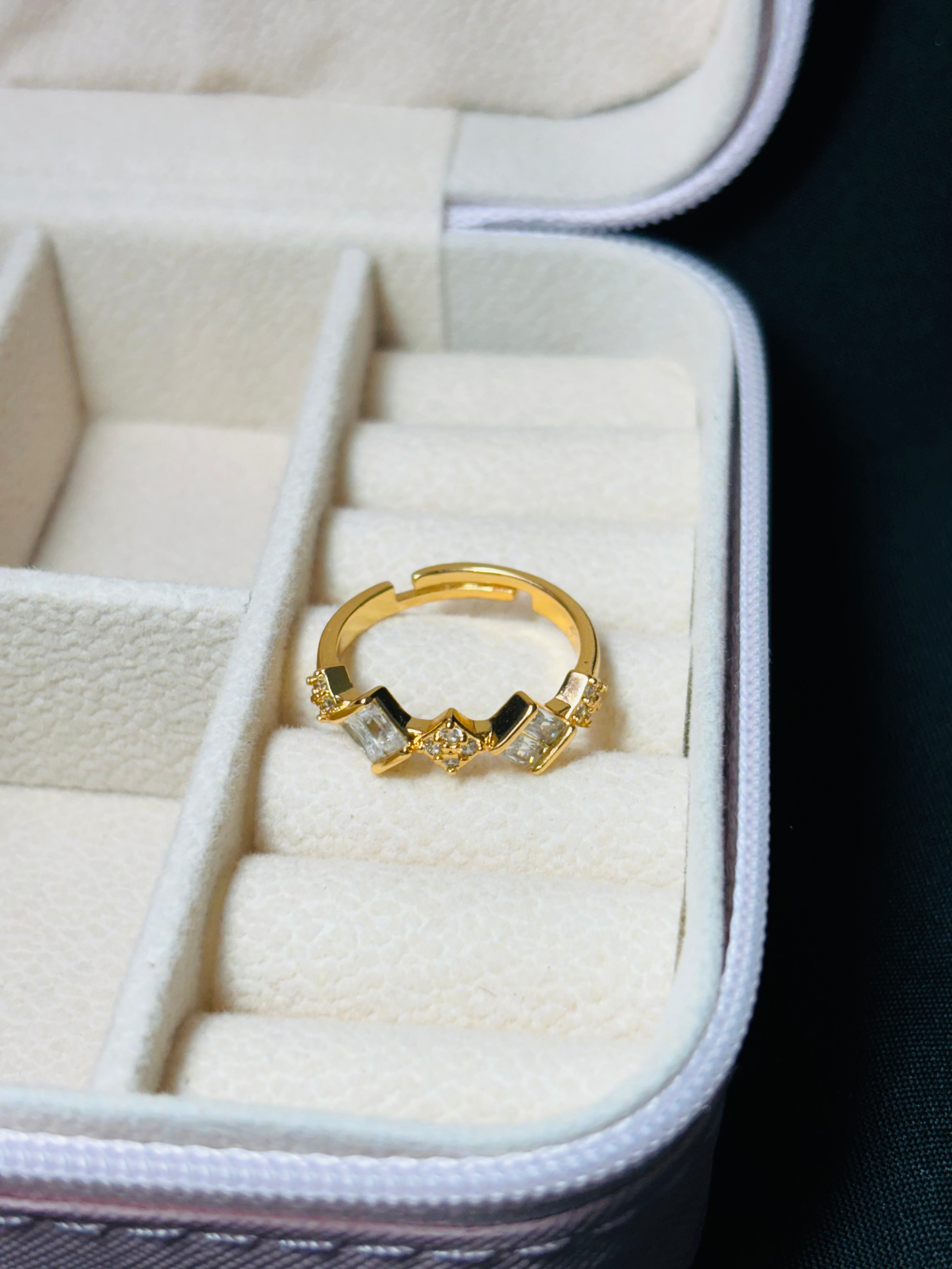 Gold Colour square shaped ring
